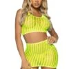 LEG AVENUE 2 Piece Crochet Net Tank Top & Mini Skirt -Strippers Heels Store 2 Piece Crochet Net Tank Top Mini Skirt Lingerie Sets Leg Avenue Yellow SEXYSHOES COM