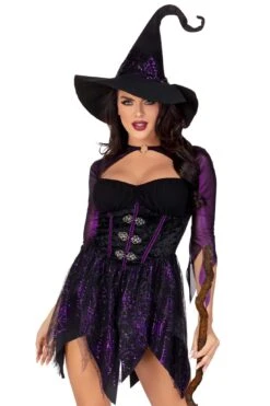 LEG AVENUE 2 Piece Mystical Witch Dress Costume Set -Strippers Heels Store 2 Piece Mystical Witch Dress Costume Set Witch Costumes Leg Avenue SEXYSHOES COM 3