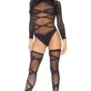 LEG AVENUE 2 Piece Opaque Sheer Criss Cross Body Suit Set -Strippers Heels Store 2 Piece Opaque Sheer Criss Cross Body Suit Set Bodysuits Leg Avenue Black SEXYSHOES COM ddae0fc3 2ef9 4728 8be8 0355c0038951