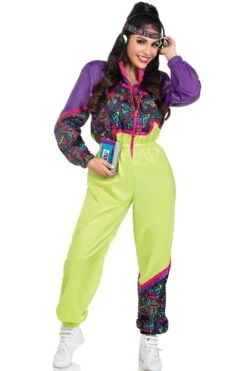 LEG AVENUE 2 Piece Rad 80S Tracksuit, Includes Zip-Up Tracksuit & Headband