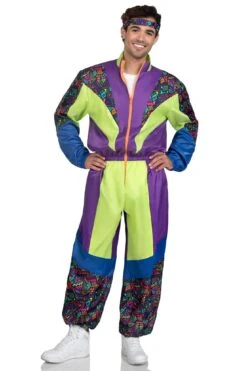 LEG AVENUE 2 Piece Retro 80S Tracksuit, Includes Zip-Up Tracksuit & Headband