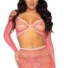 LEG AVENUE 2 Piece Zigzag Net Gauntlet Sleeve Crop Top & Mini Skirt Set -Strippers Heels Store 2 Piece Zigzag Net Gauntlet Sleeve Crop Top Mini Skirt Set Lingerie Sets Leg Avenue Pink SEXYSHOES COM 9307c70a e4c1 479c afc9 0493a2ea5770
