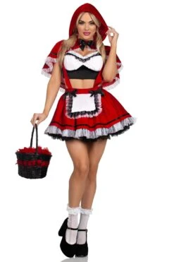 LEG AVENUE 3 Piece Flirty Miss Red Set