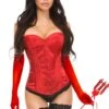 4 Piece Daring Devil Corset Costume -Strippers Heels Store 4 Piece Daring Devil Corset Costume Devil Costumes Daisy Corsets Red SEXYSHOESCOM