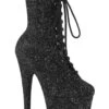 PLEASER ADORE-1020GWR Black Glitter Ankle Boot -Strippers Heels Store ADORE 1020GWR Black Glitter Ankle Boot Ankle Boots Pleaser Black SEXYSHOES COM