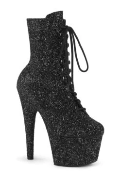 PLEASER ADORE-1020GWR Black Glitter Ankle Boot