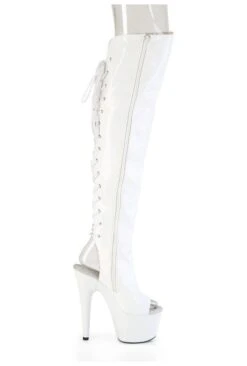 PLEASER ADORE-3019HWR White Patent Knee Boot -Strippers Heels Store ADORE 3019HWR White Patent Knee Boot Knee Boots Pleaser SEXYSHOES COM 5