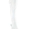 PLEASER ADORE-3019HWR White Patent Knee Boot -Strippers Heels Store ADORE 3019HWR White Patent Knee Boot Knee Boots Pleaser White SEXYSHOES COM