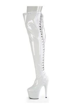 PLEASER ADORE-3063 White Patent Thigh Boot -Strippers Heels Store ADORE 3063 White Patent Thigh Boot Thigh Boots Pleaser SEXYSHOES COM 3