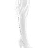 PLEASER ADORE-3063 White Patent Thigh Boot -Strippers Heels Store ADORE 3063 White Patent Thigh Boot Thigh Boots Pleaser White SEXYSHOES COM