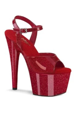 PLEASER ADORE-709GP Red Glitter Patent Sandal