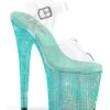 PLEASER BEJEWELED-808RRS Clear Vinyl Sandal -Strippers Heels Store BEJEWELED 808RRS Clear Vinyl Sandal Sandals Pleaser Clear SEXYSHOES COM