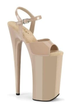 PLEASER BEYOND-009 Nude Patent Sandal