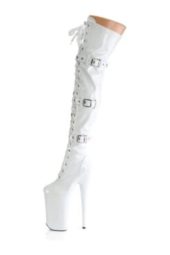 PLEASER BEYOND-3028 White Patent Thigh Boot -Strippers Heels Store BEYOND 3028 White Patent Thigh Boot Thigh Boots Pleaser SEXYSHOES COM 3