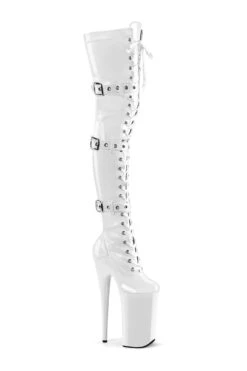 PLEASER BEYOND-3028 White Patent Thigh Boot