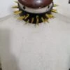 Black Faux Leather & Gold Metallic Spike Choker 1 Black Faux Leather & Gold Metallic Spike Choker -Strippers Heels Store Black Faux Leather Gold Metallic Spike Choker Cuffs Chokers Daisy Corsets Black SEXYSHOES COM