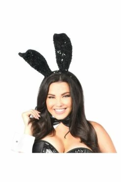 Black Sequin Bunny Ears