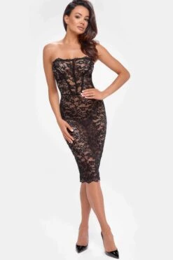 Noir Handmade Catalyst Lace Up Mini Dress -Strippers Heels Store Catalyst Lace Up Mini Dress Edgy Dresses Noir Handmade SEXYSHOES COM 3