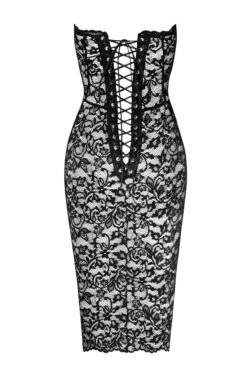 Noir Handmade Catalyst Lace Up Mini Dress -Strippers Heels Store Catalyst Lace Up Mini Dress Edgy Dresses Noir Handmade SEXYSHOES COM 5