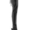 PLEASER DELIGHT-4019 Black Faux Leather Thigh Boot -Strippers Heels Store DELIGHT 4019 Black Faux Leather Thigh Boot Thigh Boots Pleaser Black SEXYSHOES COM