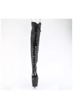 PLEASER DELIGHT-4019 Black Faux Leather Thigh Boot -Strippers Heels Store DELIGHT 4019 Black Faux Leather Thigh Boot Thigh Boots Pleaser SEXYSHOES COM 4