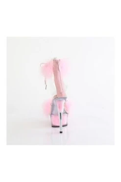 PLEASER DELIGHT-624F Clear Marabou Sandal -Strippers Heels Store DELIGHT 624F Clear Marabou Sandal Sandals Pleaser SEXYSHOES COM 4