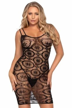 LEG AVENUE Daisy Crochet Mini Dress -Strippers Heels Store Daisy Crochet Mini Dress Stripper Dresses Leg Avenue Black SEXYSHOES COM 4