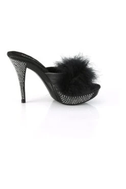 ELEGANT-401F Black Marabou Slide -Strippers Heels Store ELEGANT 401F Black Marabou Slide Slides Fabulicious SEXYSHOES COM 5