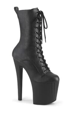 PLEASER ENCHANT-1040 Black Faux Leather Knee Boot