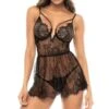 Eyelash Lace Babydoll With Underwired Support 2 Eyelash Lace Babydoll With Underwired Support -Strippers Heels Store Eyelash Lace Babydoll with Underwired Support Babydolls Mapale Black SEXYSHOES COM
