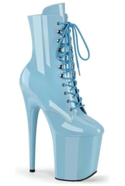 PLEASER FLAMINGO-1020 Blue Patent Ankle Boot
