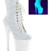 PLEASER FLAMINGO-1020LG White Patent Ankle Boot 1 PLEASER FLAMINGO-1020LG White Patent Ankle Boot -Strippers Heels Store FLAMINGO 1020LG White Patent Ankle Boot Ankle Boots Pleaser White SEXYSHOES COM