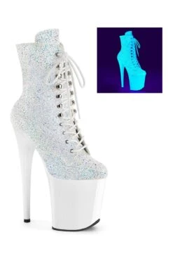 PLEASER FLAMINGO-1020LG White Patent Ankle Boot
