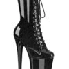 PLEASER FLAMINGO-1040GP Black Glitter Patent Ankle Boot -Strippers Heels Store FLAMINGO 1040GP Black Glitter Patent Ankle Boot Ankle Boots Pleaser Black SEXYSHOES COM