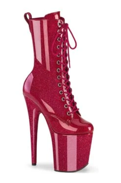PLEASER FLAMINGO-1040GP Fuchsia Glitter Patent Ankle Boot