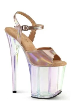 PLEASER FLAMINGO-809HT Rose Gold Patent Sandal