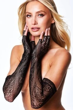 Baci Lingerie Fingerless Lace Opera Glove