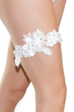 Coquette Floral Applique Leg Garter
