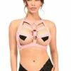 Lt Pink Stretchy Body Harness W/Silver Hardware -Strippers Heels Store HAR 611a 020ac793 709c 490d bcc3 18a14c2b4baa