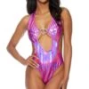 Hologram Bodysuit With Back Ties