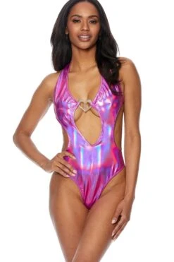 Hologram Bodysuit With Back Ties