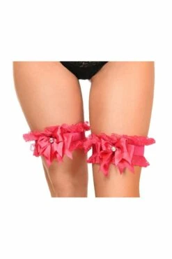 Kitten Collection Fuchsia/Fuchsia Lace Garters (set Of 2)