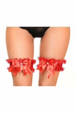 Kitten Collection Red/Red Lace Garters (set Of 2)