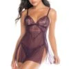 Lace Babydoll With Side Slits Design 2 Lace Babydoll With Side Slits Design -Strippers Heels Store Lace Babydoll with Side Slits Design Babydolls Mapale Purple SEXYSHOES COM