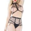 Coquette Laced Open Bra & Panty Set -Strippers Heels Store Laced Open Bra Panty Set Lingerie Sets Coquette Black SEXYSHOES COM