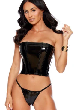 Liquid Corset Top W/Back Zipper