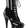PLEASER MOON-1020SK Black Patent Ankle Boot -Strippers Heels Store MOON 1020SK Black Patent Ankle Boot Ankle Boots Pleaser Black SEXYSHOES COM