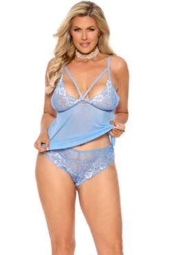 Mesh & Lace Cami Set With Curve-Hugging Booty Shorts