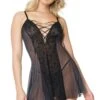 Coquette Mesh Side Panel Chemise -Strippers Heels Store Mesh Side Panel Chemise Chemises Coquette Black SEXYSHOES COM