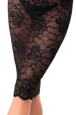 Noir Handmade Nocturne Lace Midi Dress -Strippers Heels Store Nocturne Lace Midi Dress Edgy Dresses Noir Handmade SEXYSHOES COM 4
